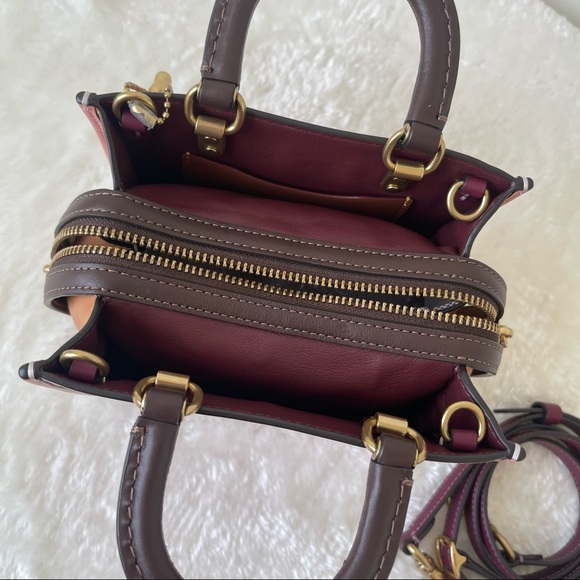 Coach Pink and Dark Brown Mini Tote - Picture 4 of 8